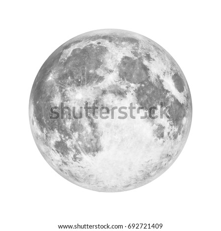 Full moon in space over white background. Elements of this image furnished by NASA