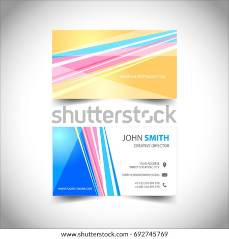 business card set template.Bright colors