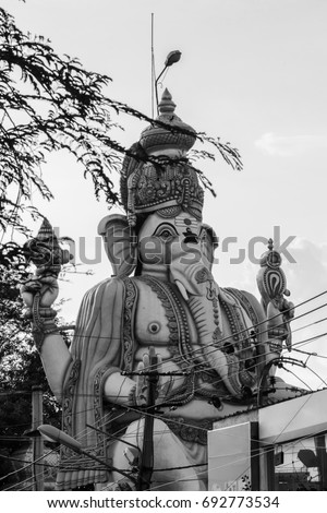 Black and white Big Ganesha statue