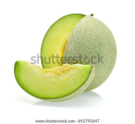 cantaloupe melon isolated on white background Royalty-Free Stock Photo #692792647