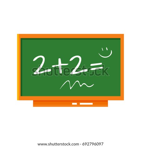 Vector flat style illustration of blackboard. Icon for web. Isolated on white background.