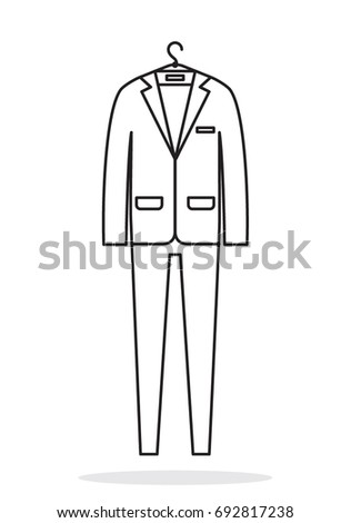 Man business style suit outline icon. Vector illustration.