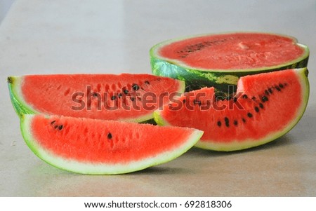 summer food - sliced and cut watermelon still life