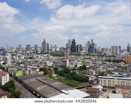 Panoramic view of urban landscape in Bangkok Thailand