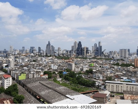 Panoramic view of urban landscape in Bangkok Thailand