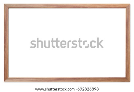 Wooden frame isolated on white background.