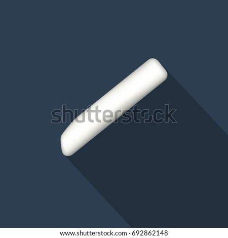 Chalk icon in flat style with long shadow, isolated vector illustration on blue transparent background Royalty-Free Stock Photo #692862148