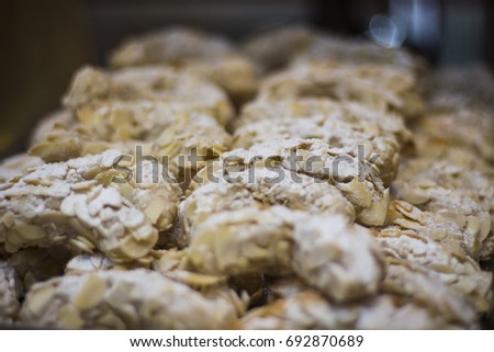 Picture of sweet bagels with almond chips