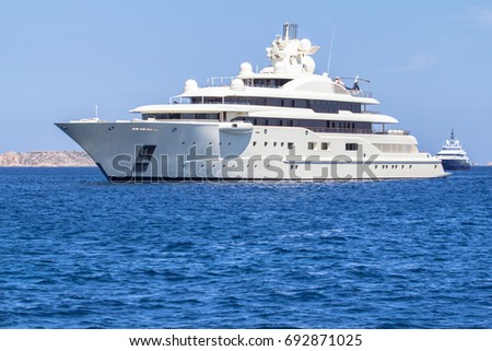 Luxury yacht in the sea, Sardinia, Italy