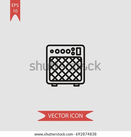 Electric guitar amplifier vector icon, illustration symbol