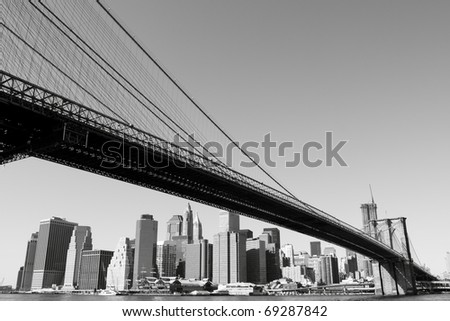 Manhattan Skyline and Brooklyn Bridge, New York City