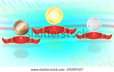 medals with ribbons illustration