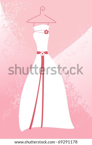 A vector illustration of a wedding dress