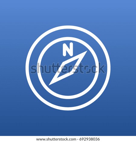 Isolated Navigation Outline Symbol On Clean Background. Vector Compass Element In Trendy Style.