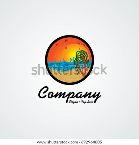 Abstract beach logo vector