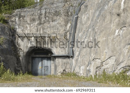 Entrance to a hydro power plant inside a mountain, picture from the Northern Sweden.