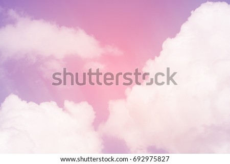 Colorful sky pin,violet and soft clouds for background and postcard.Abstract and pastel color.