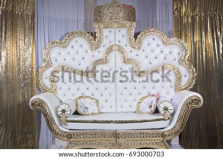 Traditional armchair or Ceremonial sofa for ritual henna