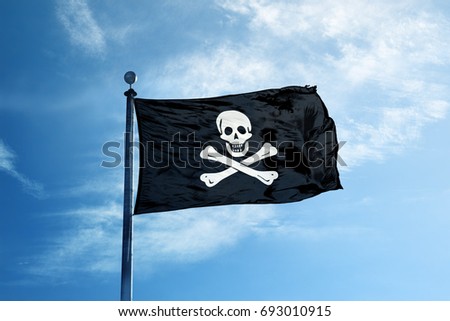 Jack Rackham Pirate flag on the mast