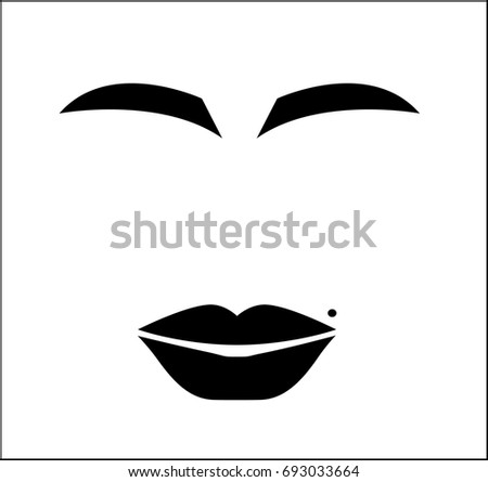 Face sign on white background.