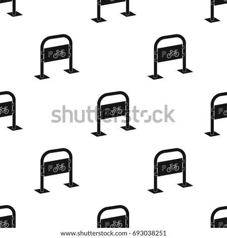 Bicycle parking icon in black style isolated on white background. Parking zone symbol stock vector illustration.