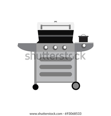 Isolated barbecue grill on a white background, Vector illustration