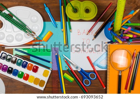 Back to school stop motion animation with colorful pens and paints