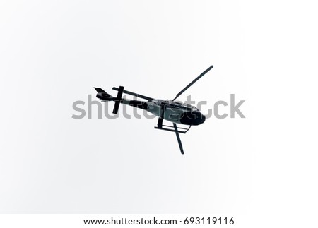 Helicopter on white background