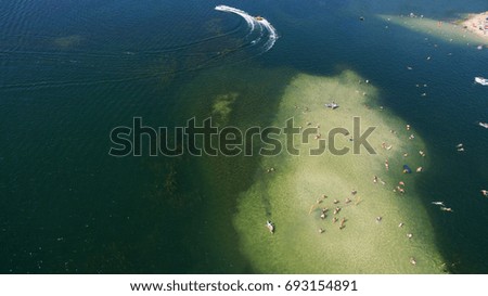 Beautiful scenery of the sea on vacation shot aerial photography