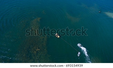 Beautiful scenery of the sea on vacation shot aerial photography