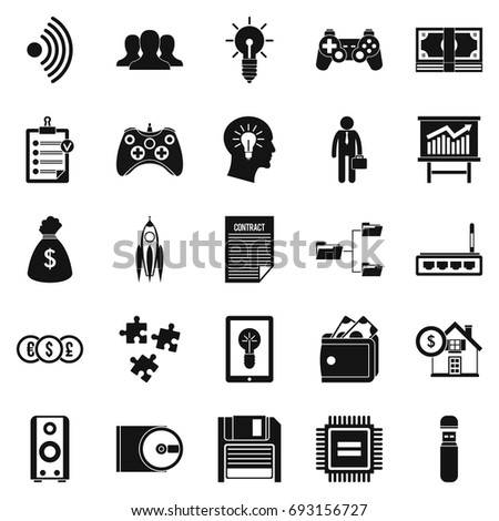 IT project icons set. Simple set of 25 it project vector icons for web isolated on white background