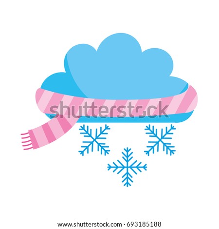 Beautiful fantasy cloud with snowflakes