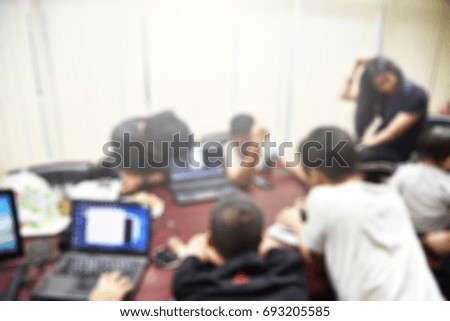 Abstract blurred people in meeting room, presentation business