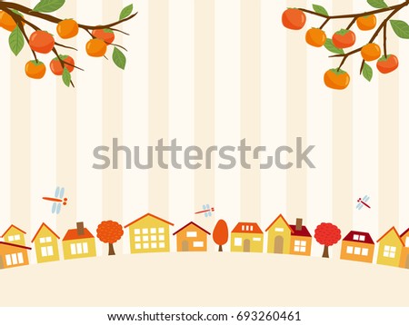 Autumn town scape vector background