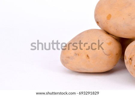  Potato on white background.