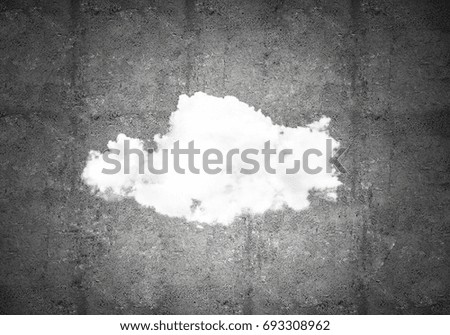 Background image with cloud computing connection concept on concrete wall