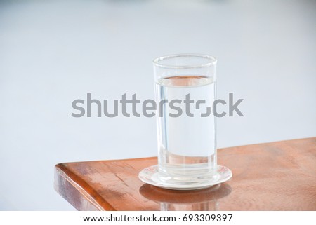 Water in the glass on the table