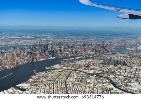 New York from airplane