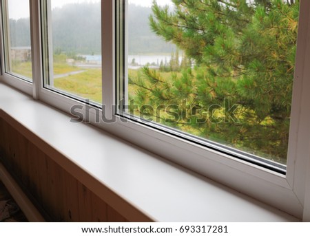 empty window sill Royalty-Free Stock Photo #693317281