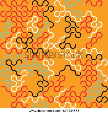 Seamless geometric pattern with colored elements, vector abstract background