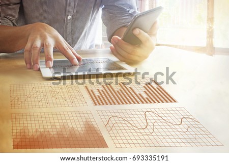 Men's hands touch the tablet screen.mobile payments online shopping customer network connection on screen. m-banking and omni channel concept
