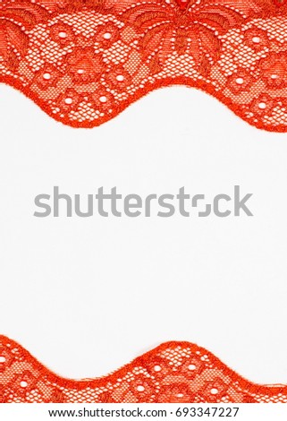 The texture of fabric lace, red