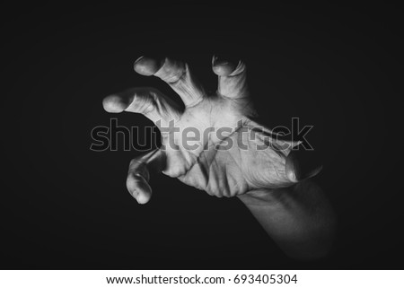 Human hand abstract pose in Black and White tone