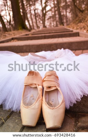 Pastel pink ballet shoes  With a tutu