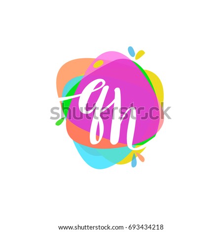 Letter QH logo with colorful splash background.
