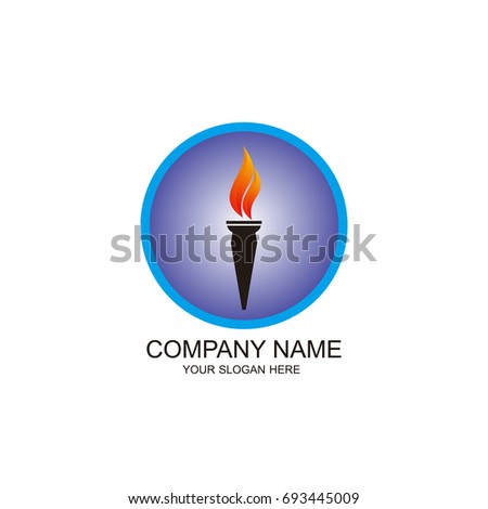 Vector icon of torch with a flame