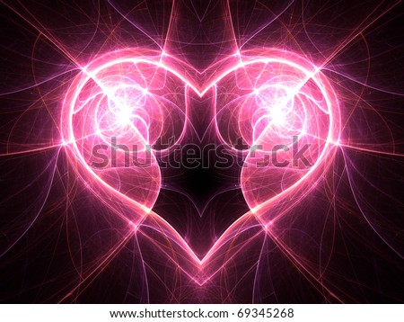 Bright electric current heart shape, Valentine's day motive