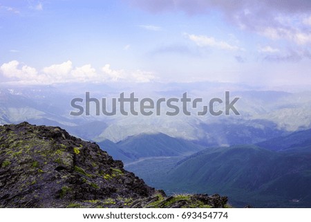 Trekking in Georgia - Chaukhi pass, Greater Caucasus Mountains.
