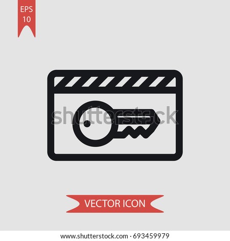 Key card vector icon, illustration symbol