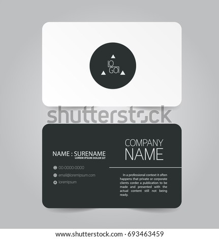 Black and white modern business name card template.